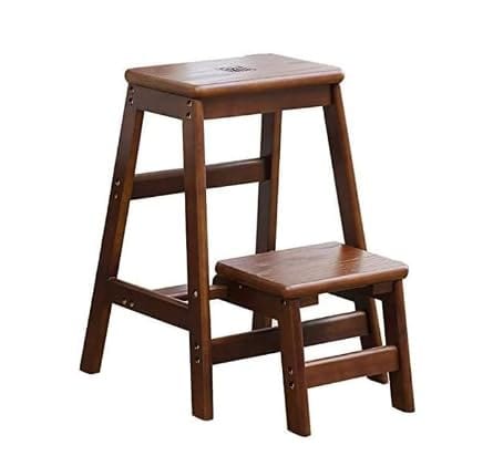 Folding Step Ladder Wooden Step Stool for Household & Office & Kitchen Lightweight Stepladders Portable Step Stool