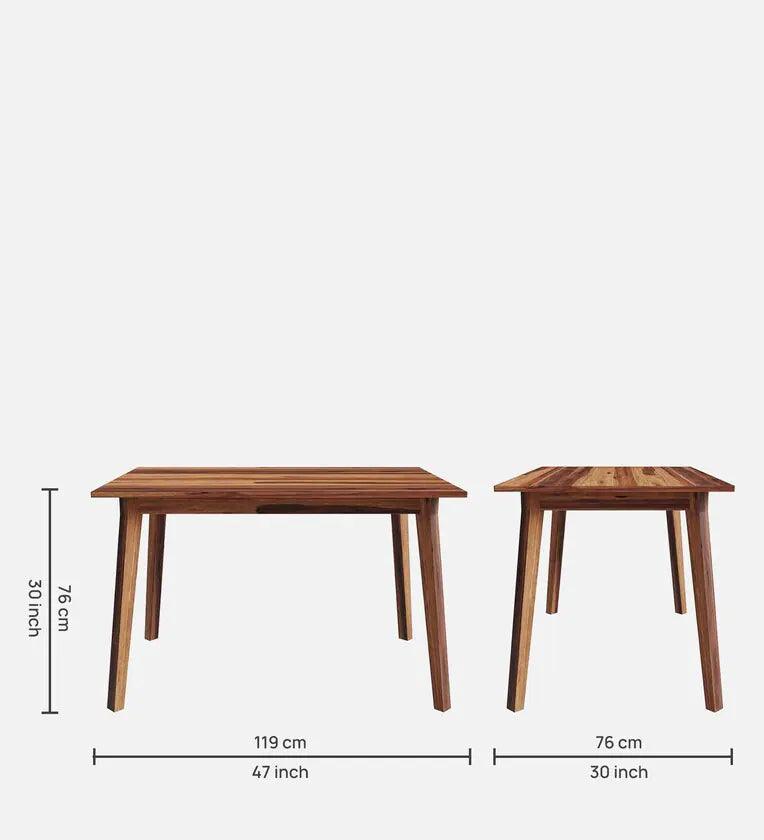 Sheesham Wood 4 Seater Dining Set In Natural Sheesham Finish - Ouch Cart