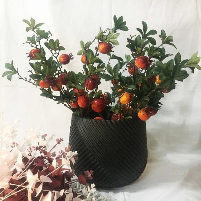 Large Matt Black Rib Design Planter For Indoor Or Outdoor - Ouch Cart