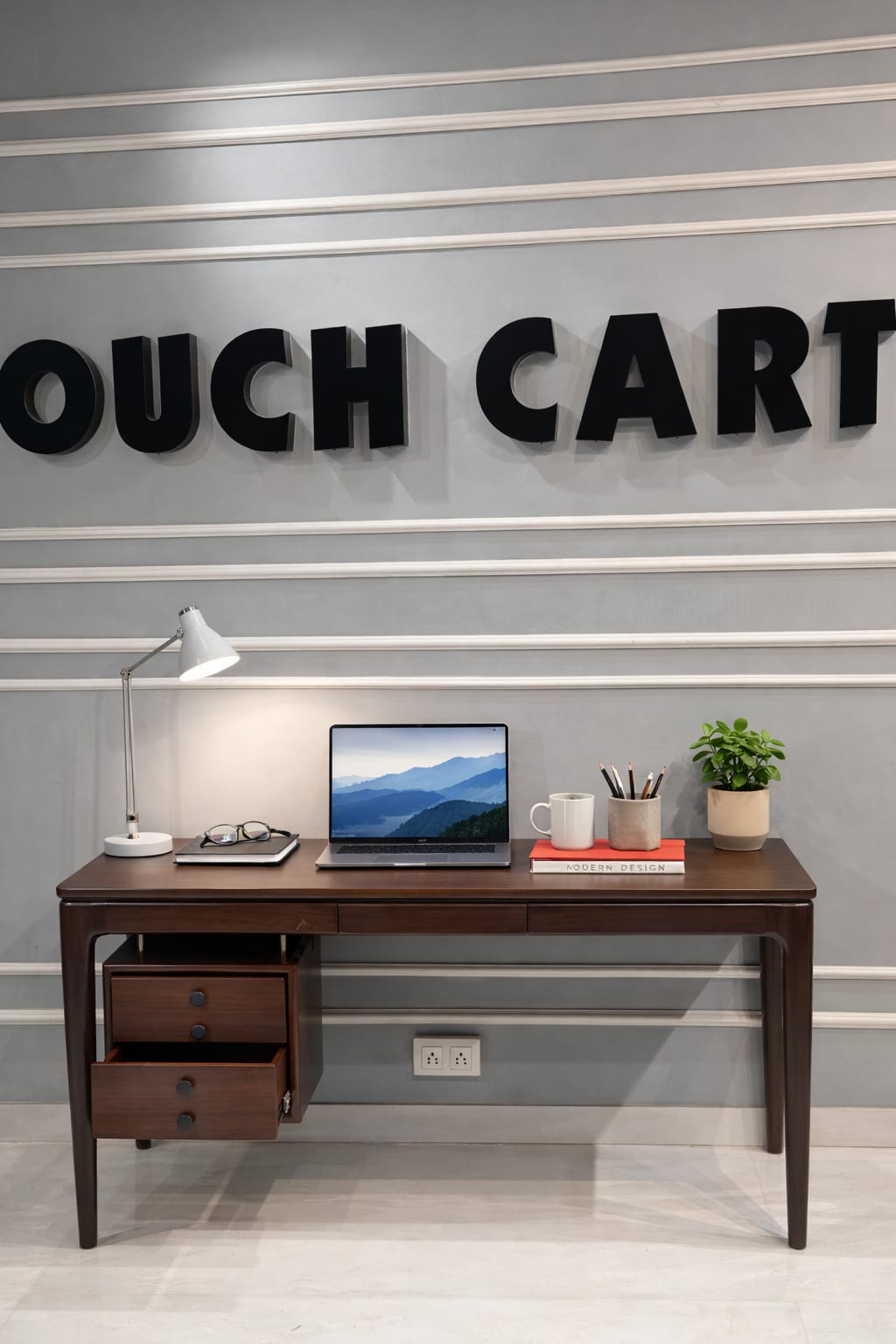 Modern Wooden Study Table with Storage Drawers | Home Office & Work Desk OUCH CART