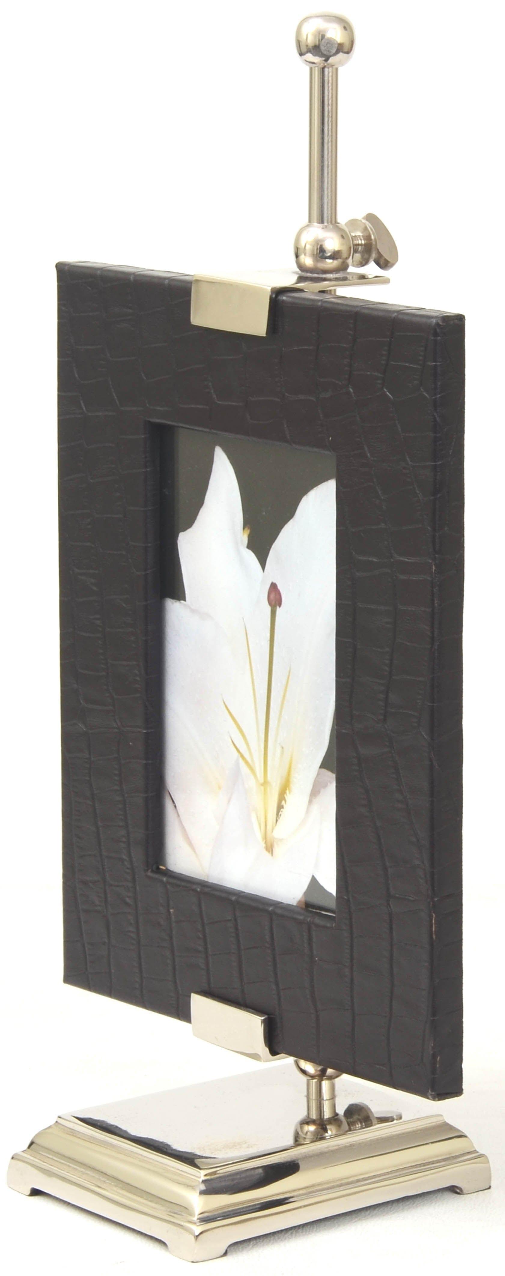 Black Leather Picture frame - Leather Wrapped Metal Picture Frame