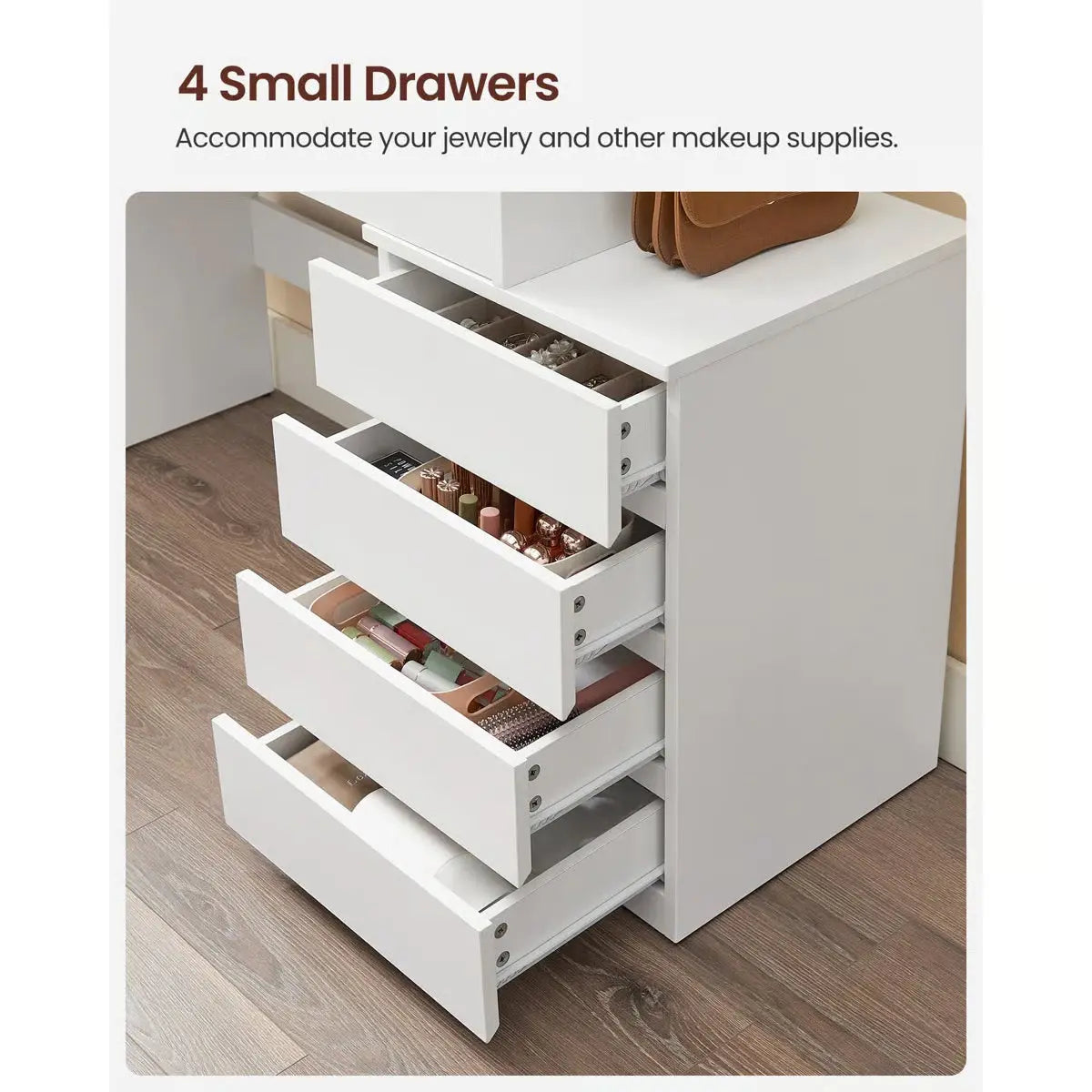 Modern Bedroom Vanity Desk 39.4'' Wide with and 6 Drawers