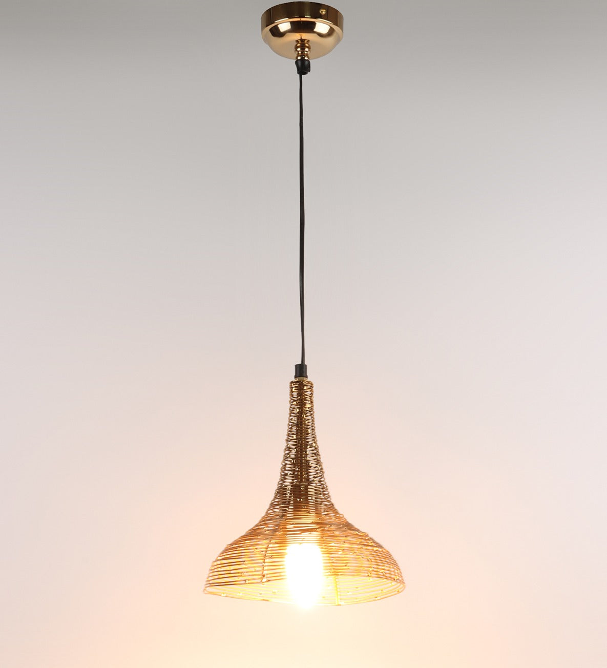 The "Shimmering Funnel Pendant light" by Décor de Maison in Jet black finish - OUCHCART