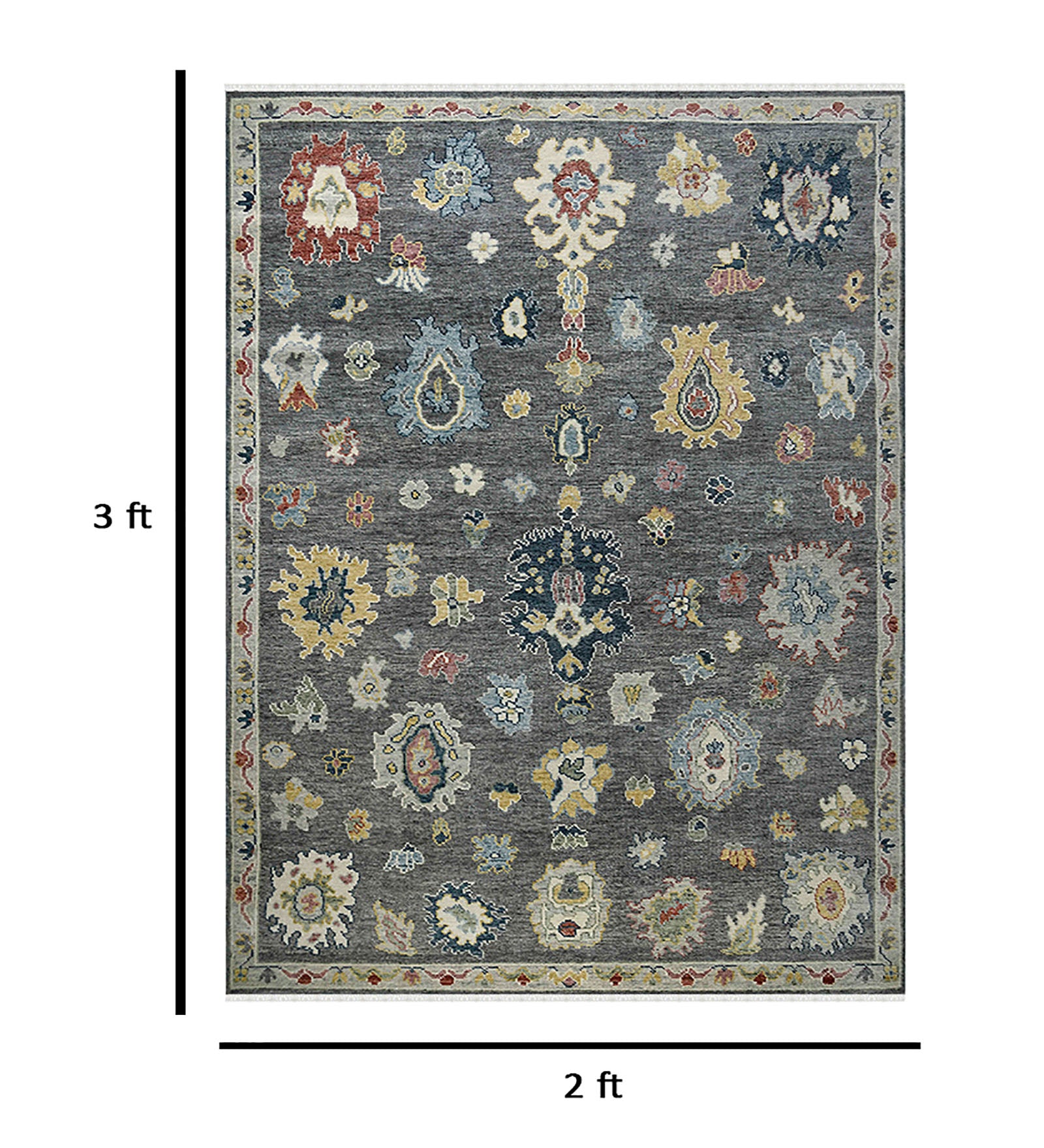 Jaigarh Traditional Pattern Hand Knotted Rectangle Anti-Skid Designer Carpet, Prayer Rug For Office Cabins, Small Living Spaces - 2'X3'