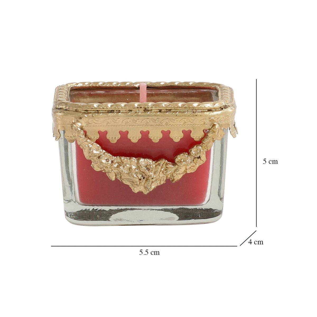 cherry blossom red scented candle glass jar with Golden ring M.M.I. OVERSEAS