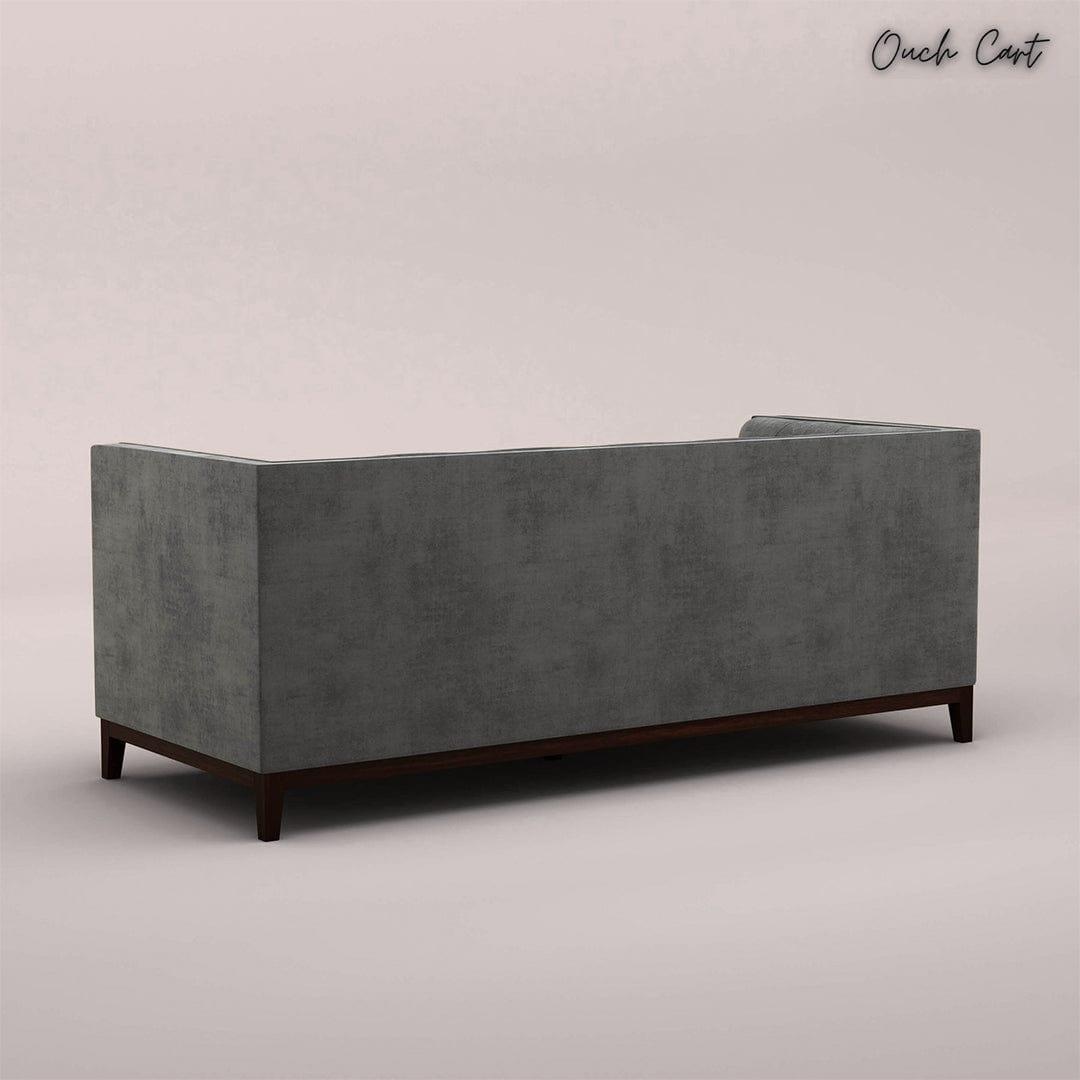 LOREN THREE SEATER FABRIC SOFA (VELVET, CHARCOAL GRAY) - Ouch Cart