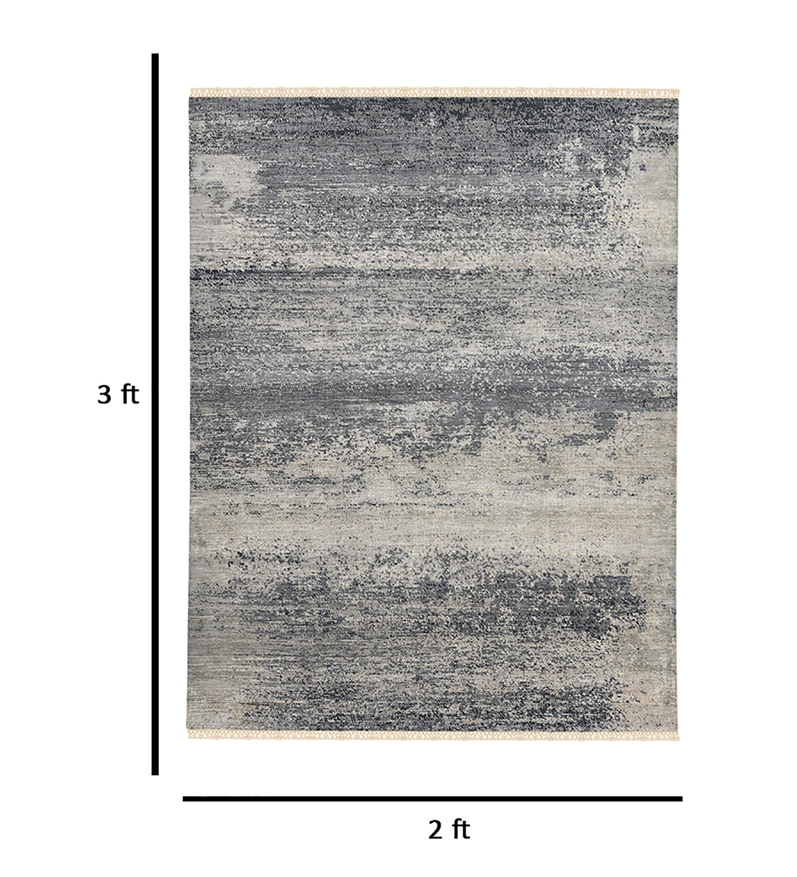 Dazzle Modern Pattern Hand Knotted Rectangle Anti-Skid Designer Carpet, Prayer Rug For Office Cabins, Small Living Spaces - 2'X3' Ouch Cart
