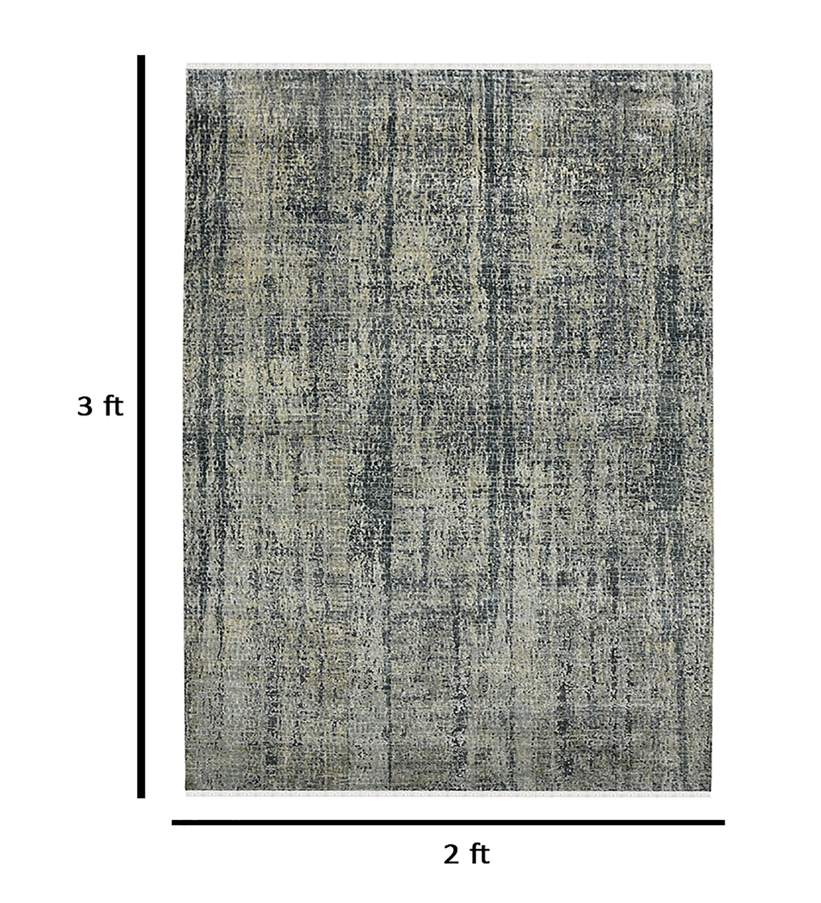 Emerald Modern Pattern Hand Knotted Rectangle Anti-Skid Designer Carpet, Prayer Rug For Office Cabins, Small Living Spaces - 2'X3'