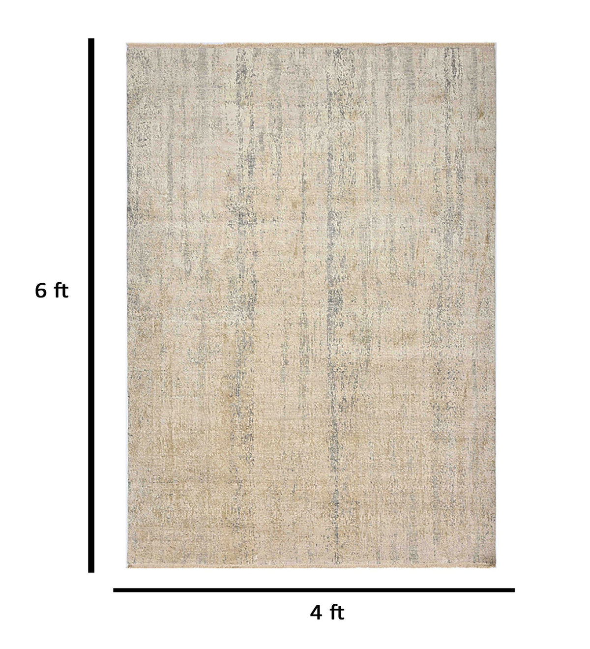 Zenith Modern Pattern Hand Knotted Rectangle Anti-Skid Designer Carpet, Prayer Rug For Office Cabins, Small Living Spaces - 4'x6' Saraswati Global