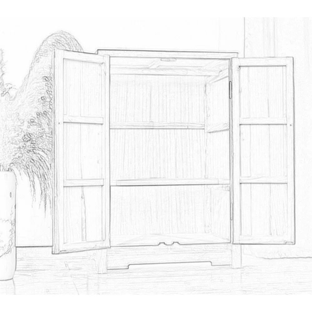 Exquisite Chinese Retro Wardrobe – Minimalist Wooden Bedroom Storage Cabinet-OUCH CART | Wardrobe
