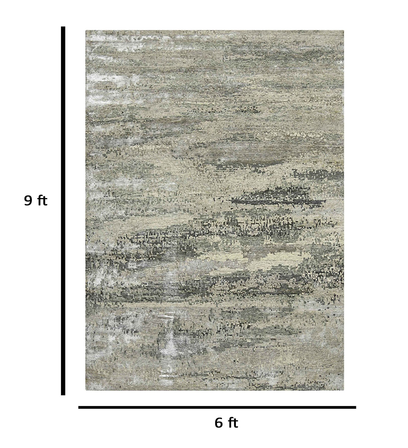 Synergy Modern Pattern Hand Knotted Rectangle Anti-Skid Designer Carpet, Area Rug For Bed Room, Living Room - 6'x9'