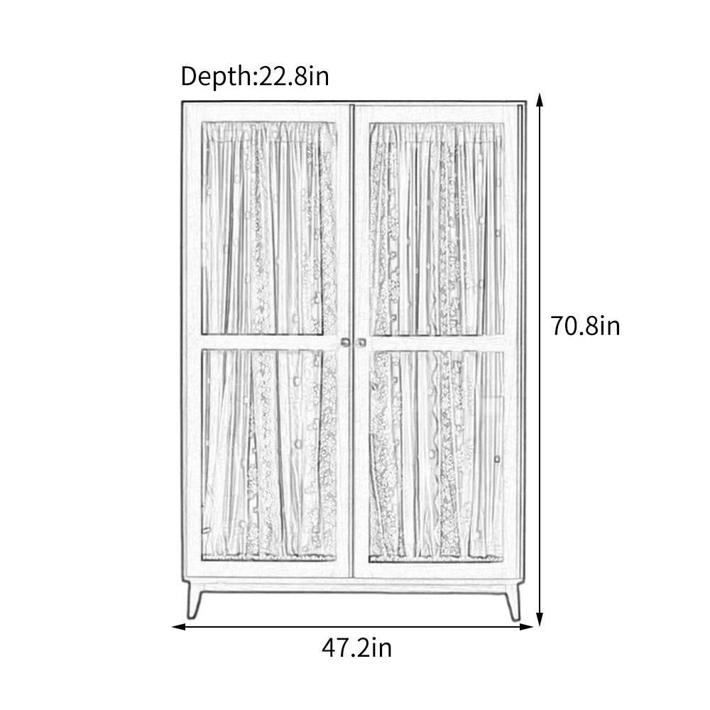 Retro French Style Wardrobe – Minimalist Elegant Bedroom Armoire
