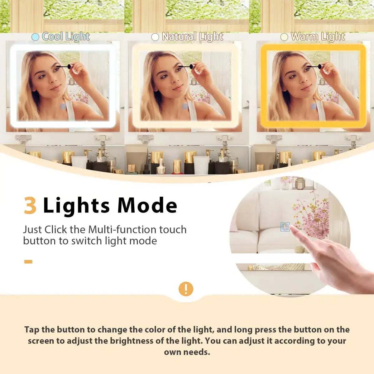 Space-Saving 3-in-1 Vanity Table – Flip Top Mirror and Side Cabinet Organizer OUCH CART