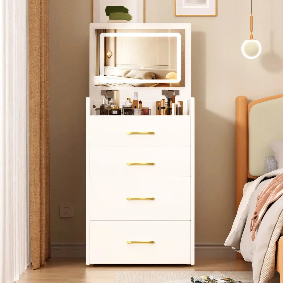 3-in-1 Vanity Table with Open Top Mirror – Makeup Desk for Bedroom-OUCH CART |Dressing table