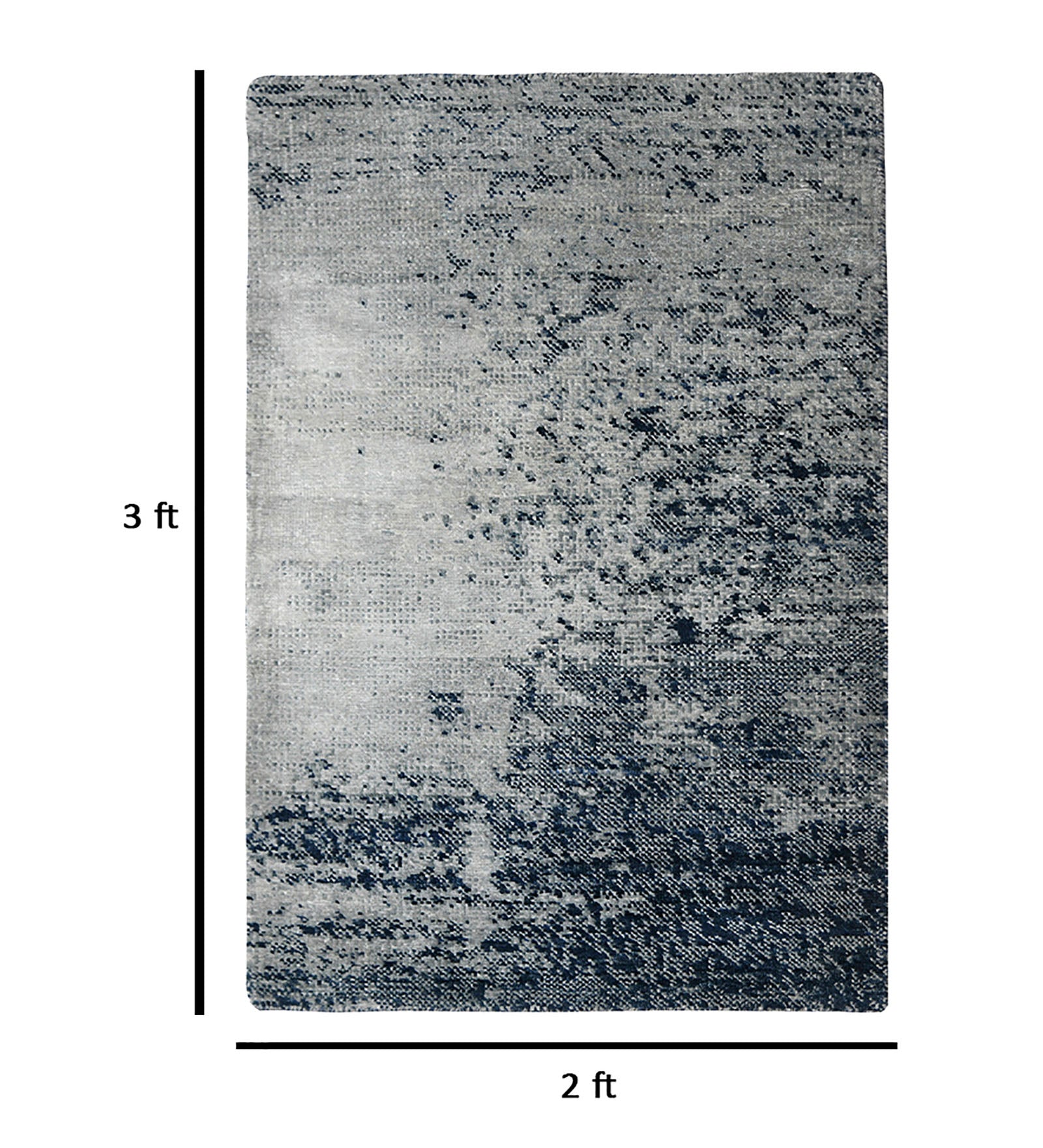 Dazzle Modern Pattern Hand Knotted Rectangle Anti-Skid Designer Carpet, Prayer Rug For Office Cabins, Small Living Spaces - 2'X3'