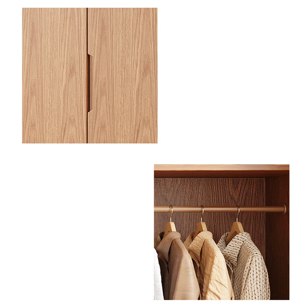 European-Style Simple Wardrobe – Minimalist Solid Wood Bedroom Closet-OUCH CART | Wardrobe