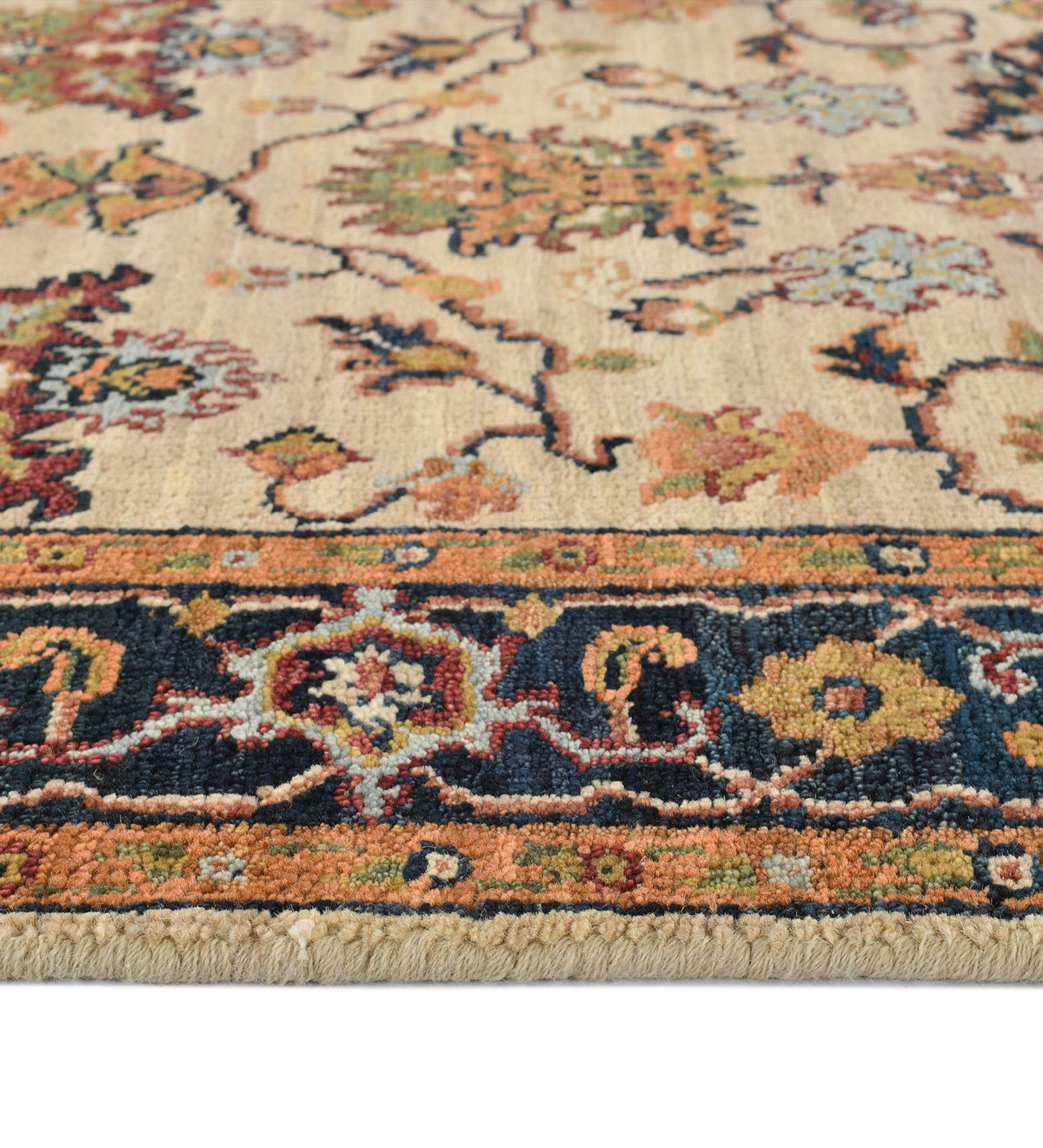 Heritage Classic Pattern Hand Knotted Rectangle Anti-Skid Designer Carpet, Prayer Rug For Office Cabins, Small Living Spaces - 2.6"X12' Saraswati Global