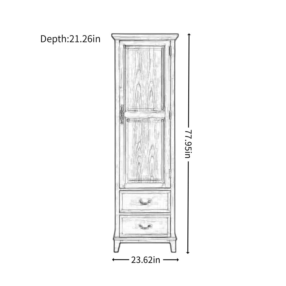 American Minimalist Wardrobe – Solid Wood Closet for Bedroom Organization OUCH CART