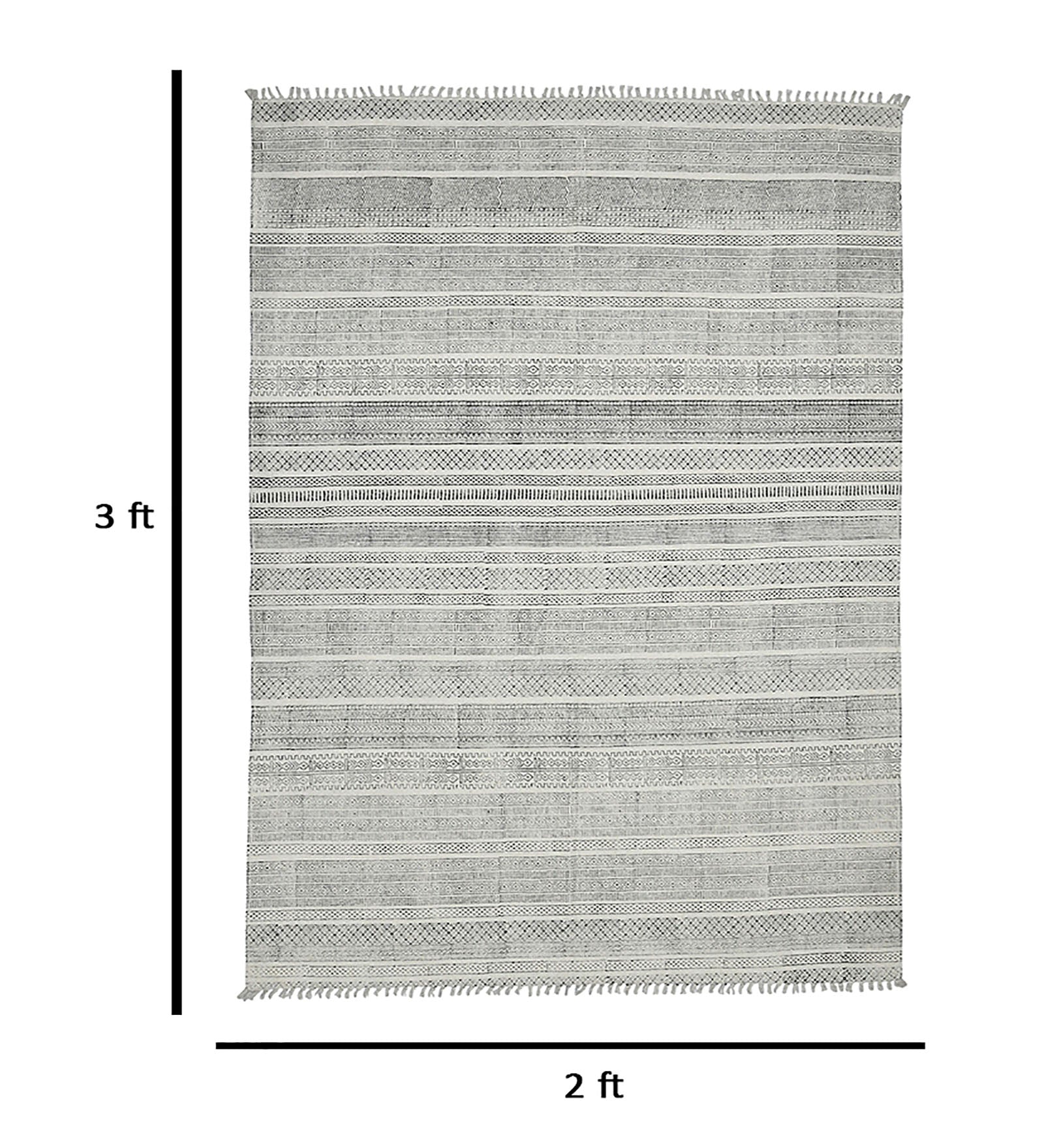 Dune Modern Pattern Hand Woven Rectangle Anti-Skid Designer Carpet, Prayer Rug For Office Cabins, Small Living Spaces - 2'x3'