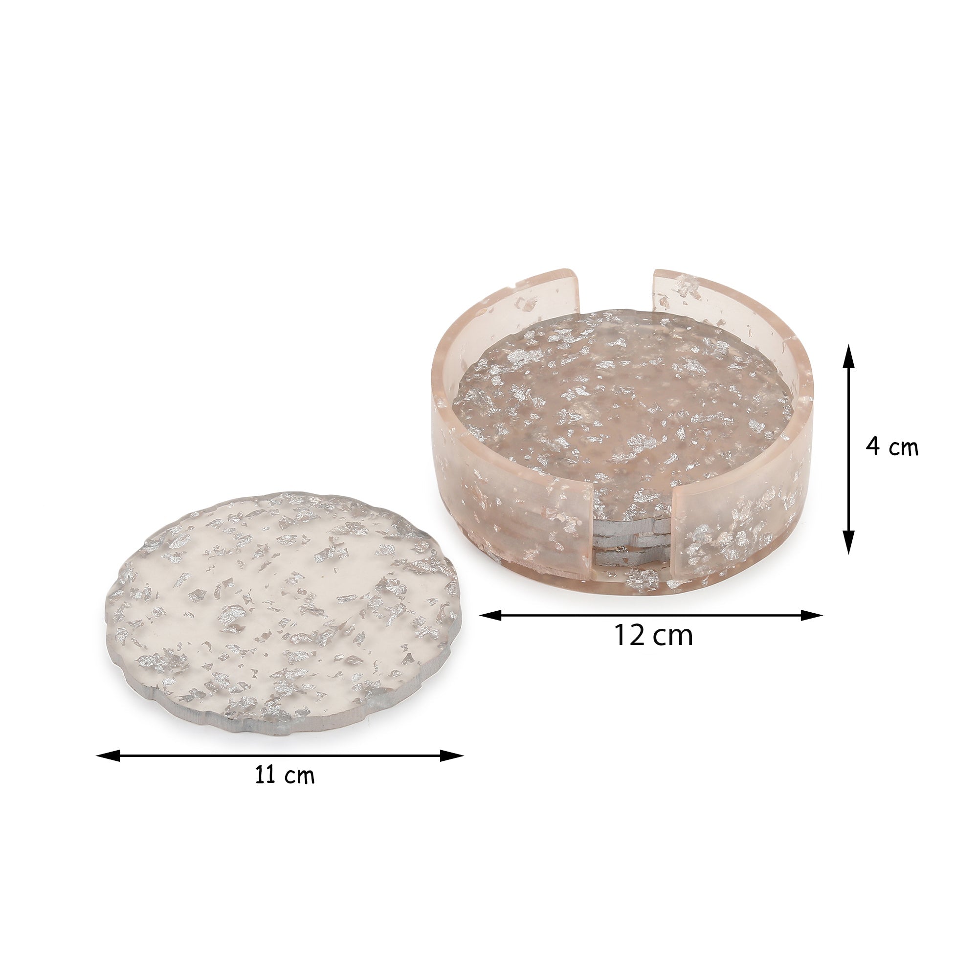 Silver Petal Coaster Set M.M.I. OVERSEAS