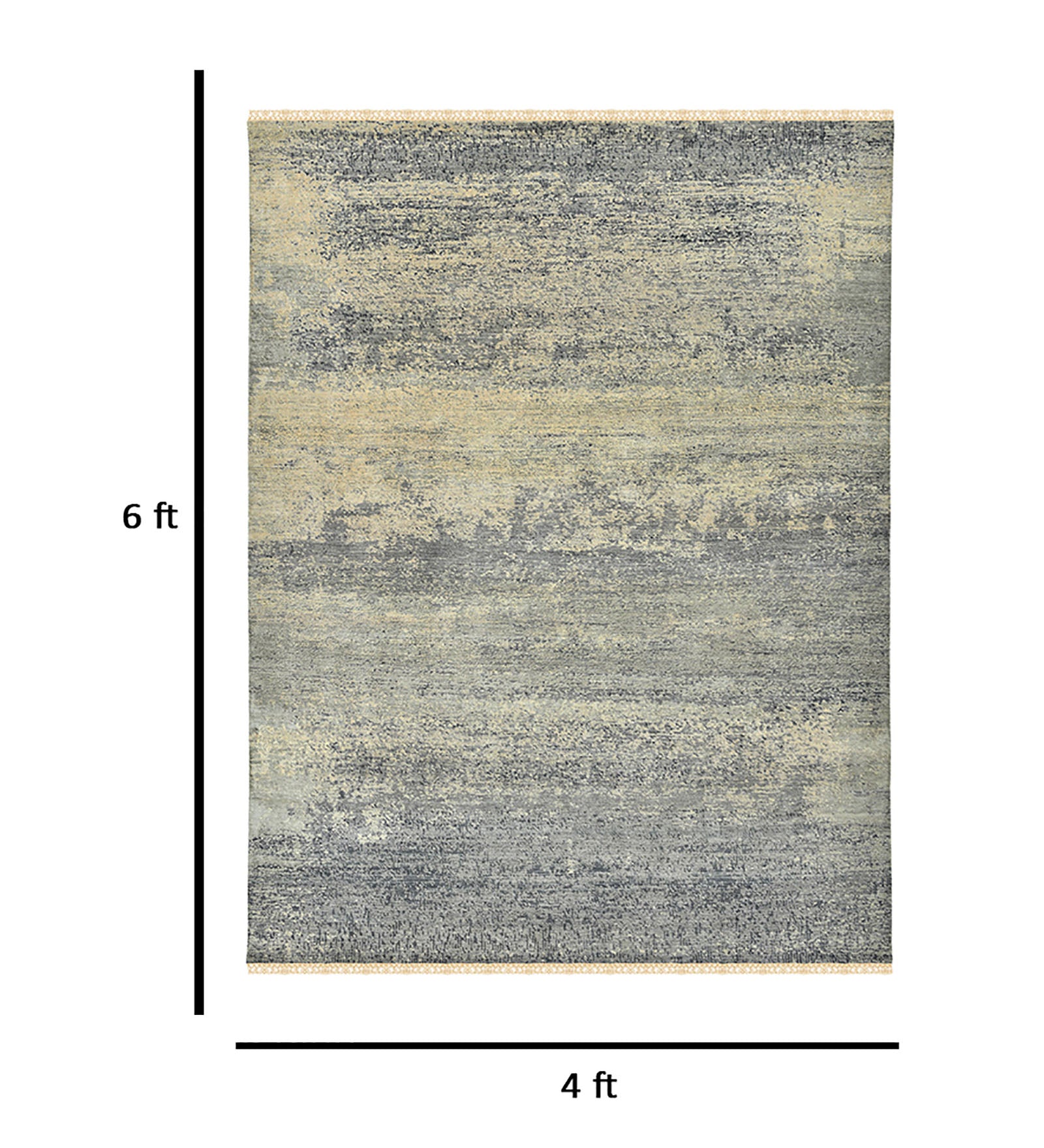 Dazzle Modern Pattern Hand Knotted Rectangle Anti-Skid Designer Carpet, Prayer Rug For Office Cabins, Small Living Spaces - 4'x6'