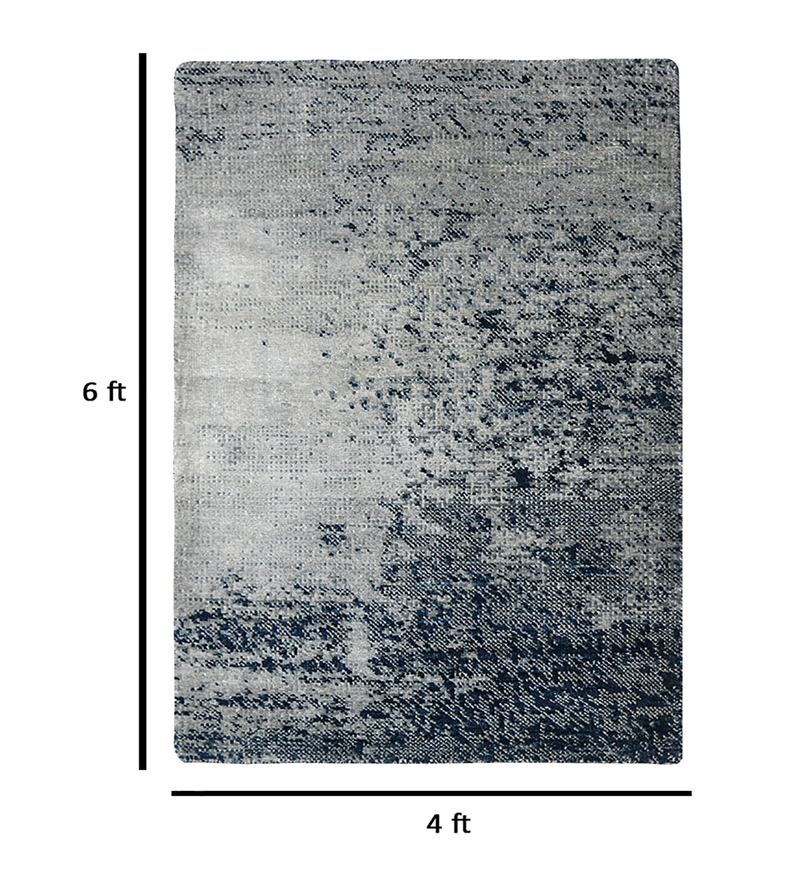 Dazzle Modern Pattern Hand Knotted Rectangle Anti-Skid Designer Carpet, Prayer Rug For Office Cabins, Small Living Spaces - 4'x6'