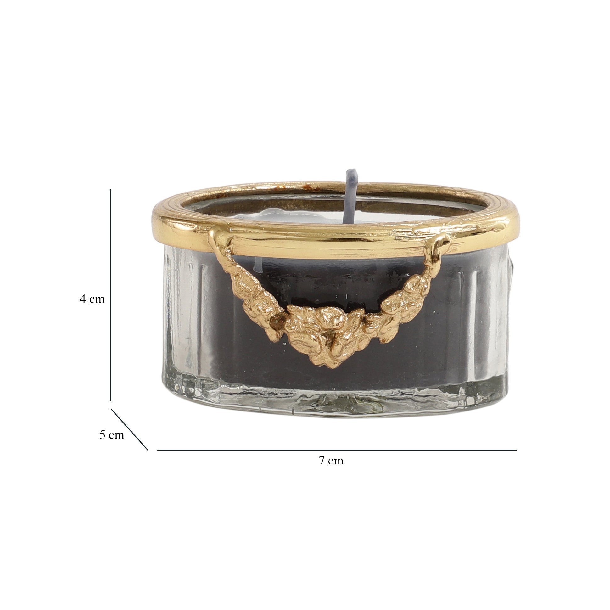 Black Velvet Scented Candle Jar With Golden Ring M.M.I. OVERSEAS