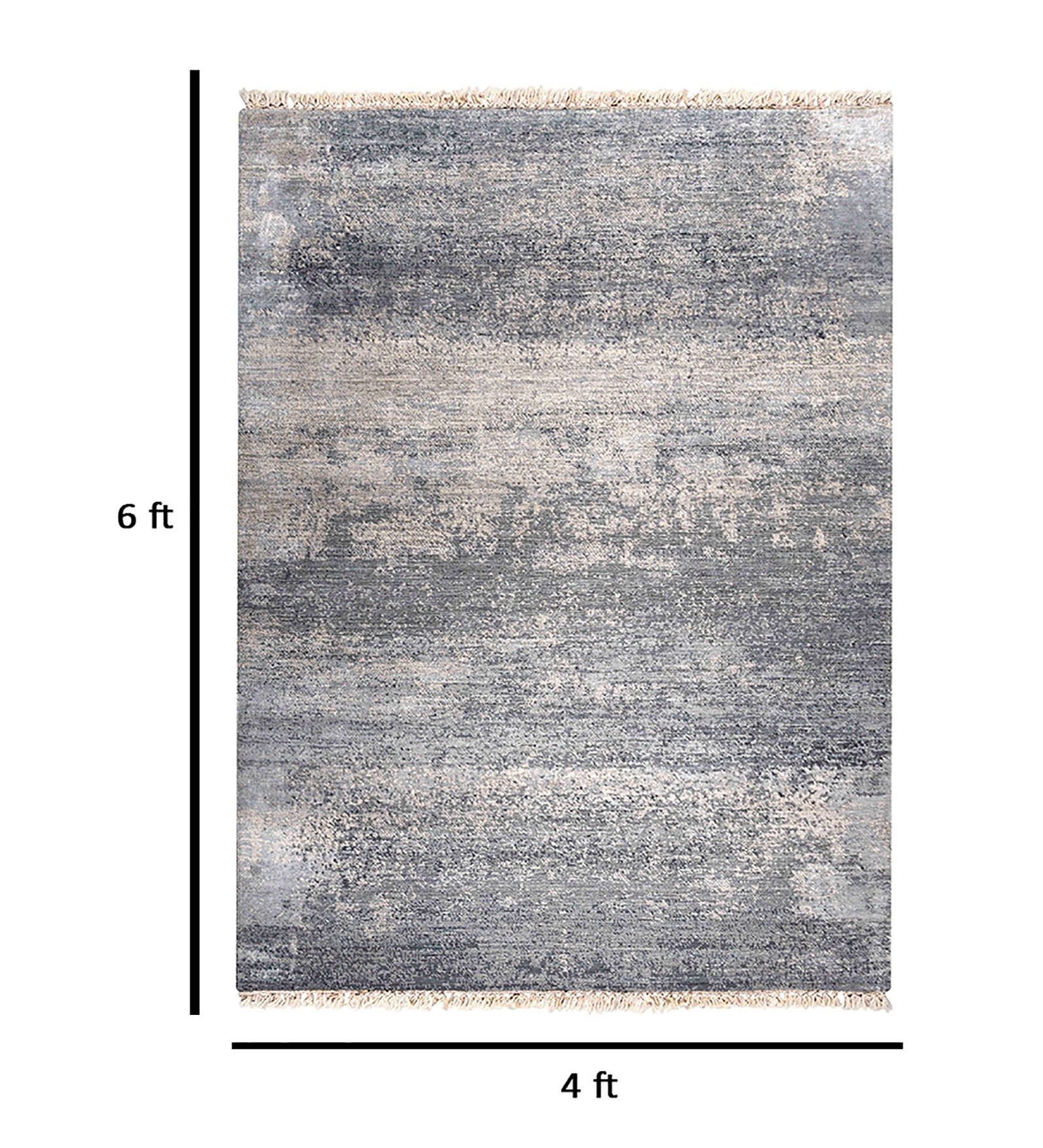 Dazzle Modern Pattern Hand Knotted Rectangle Anti-Skid Designer Carpet, Prayer Rug For Office Cabins, Small Living Spaces - 4'x6'