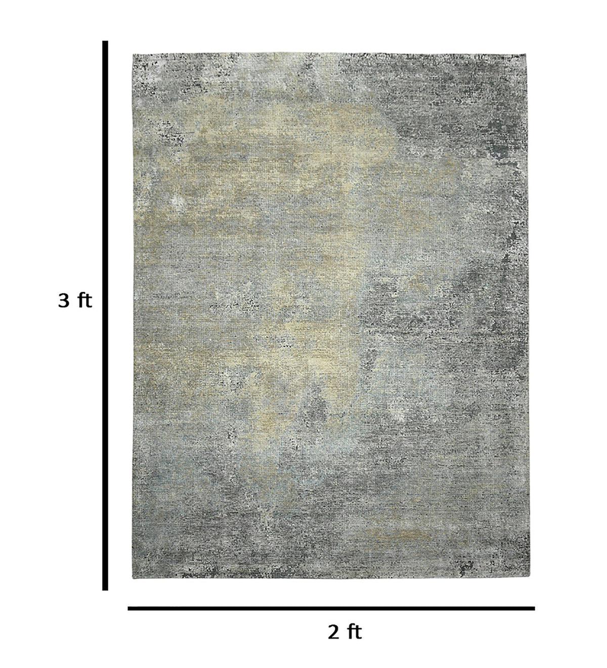 Emerald Modern Pattern Hand Knotted Rectangle Anti-Skid Designer Carpet, Prayer Rug For Office Cabins, Small Living Spaces - 2'X3' Saraswati Global