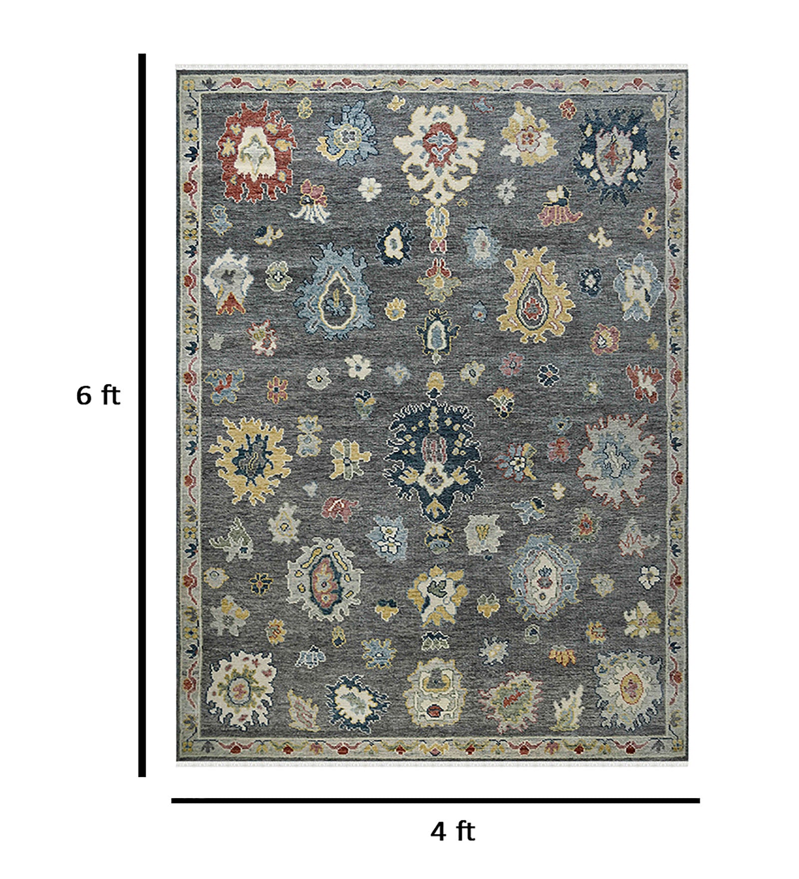 Jaigarh Traditional Pattern Hand Knotted Rectangle Anti-Skid Designer Carpet, Prayer Rug For Office Cabins, Small Living Spaces - 4'x6'