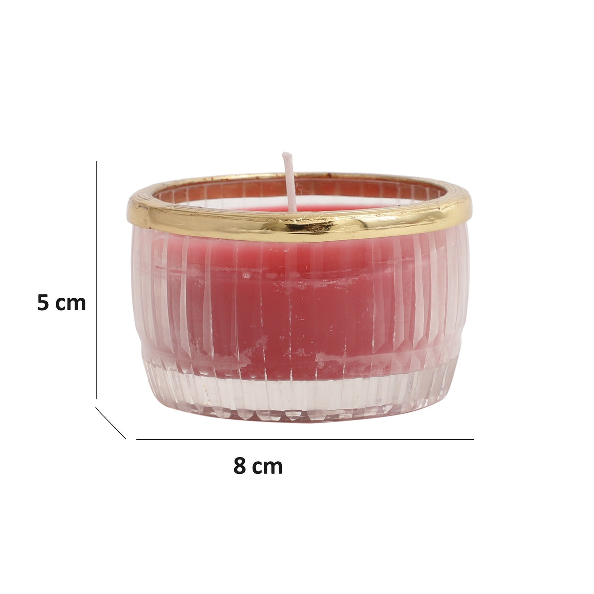 cherry blossom red scented candle glass jar with Golden ring M.M.I. OVERSEAS