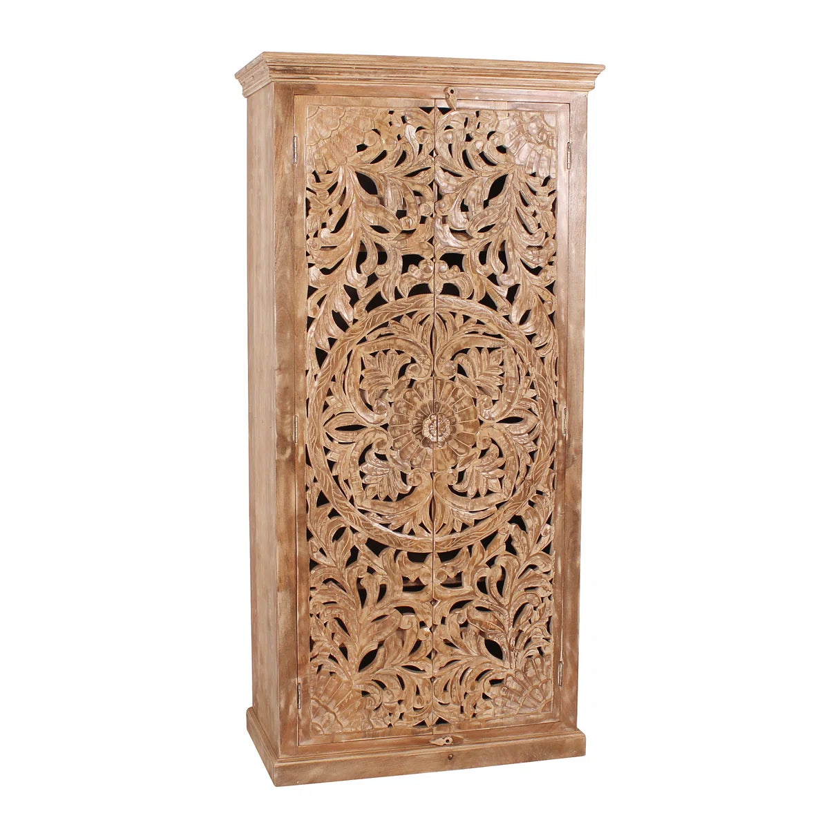 Large Storage Armoire Solid Wood Wardrobe for Bedroom OUCH CART