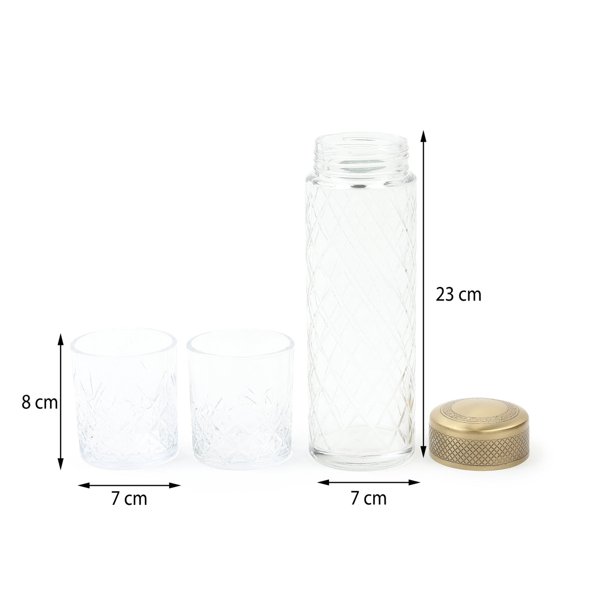 Brass Verre Prism Bottle & Glass Set - OUCHCART