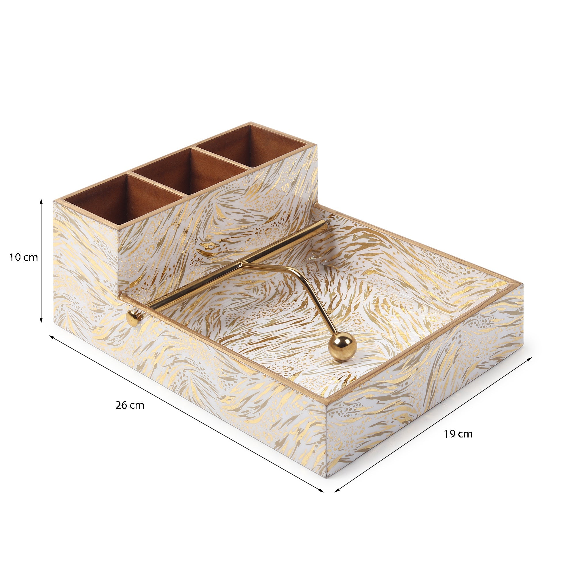 Zivra Gold Cutlery and Tissue Holder M.M.I. OVERSEAS