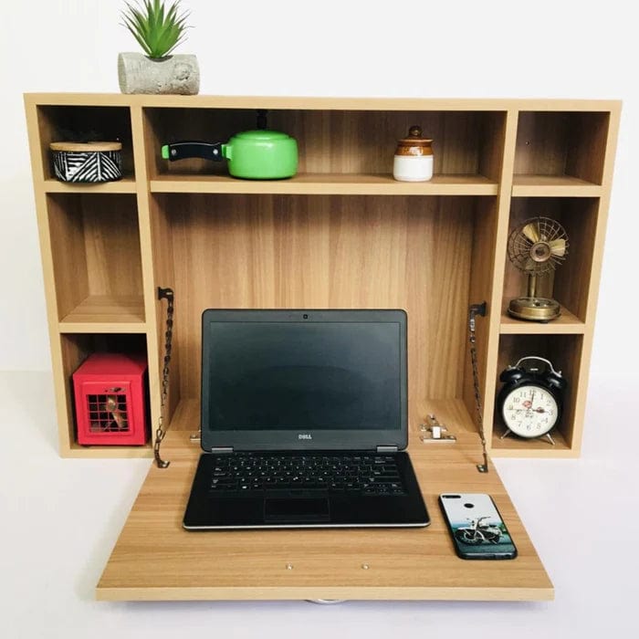 Wall-Mounted Floating Table Laptop Home Office Desk With Drawer