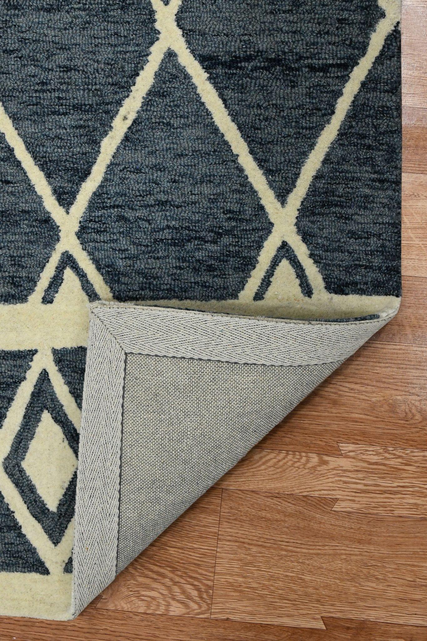 Navy Wool Vista 4x6 Feet Hand-Tufted Carpet - Rug - Ouch Cart