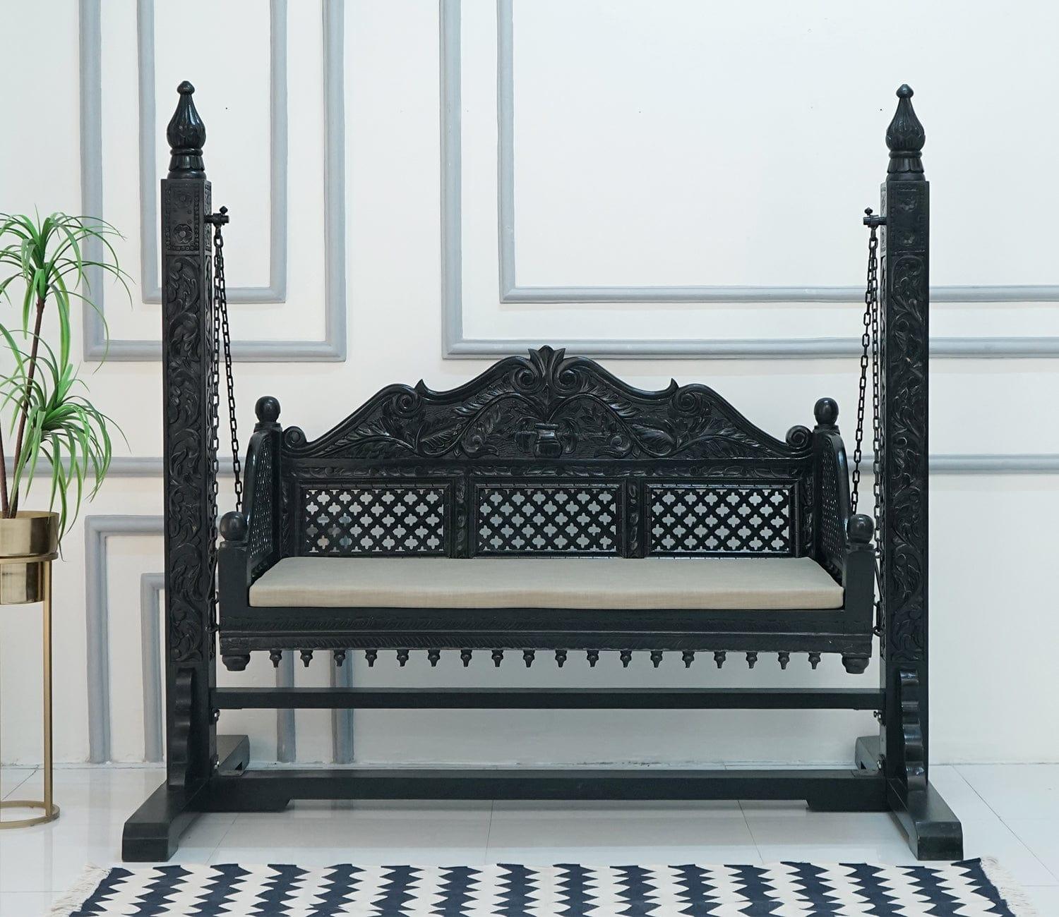 Crate Mango Wood Swing Chair (Black Finish) - Ouch Cart