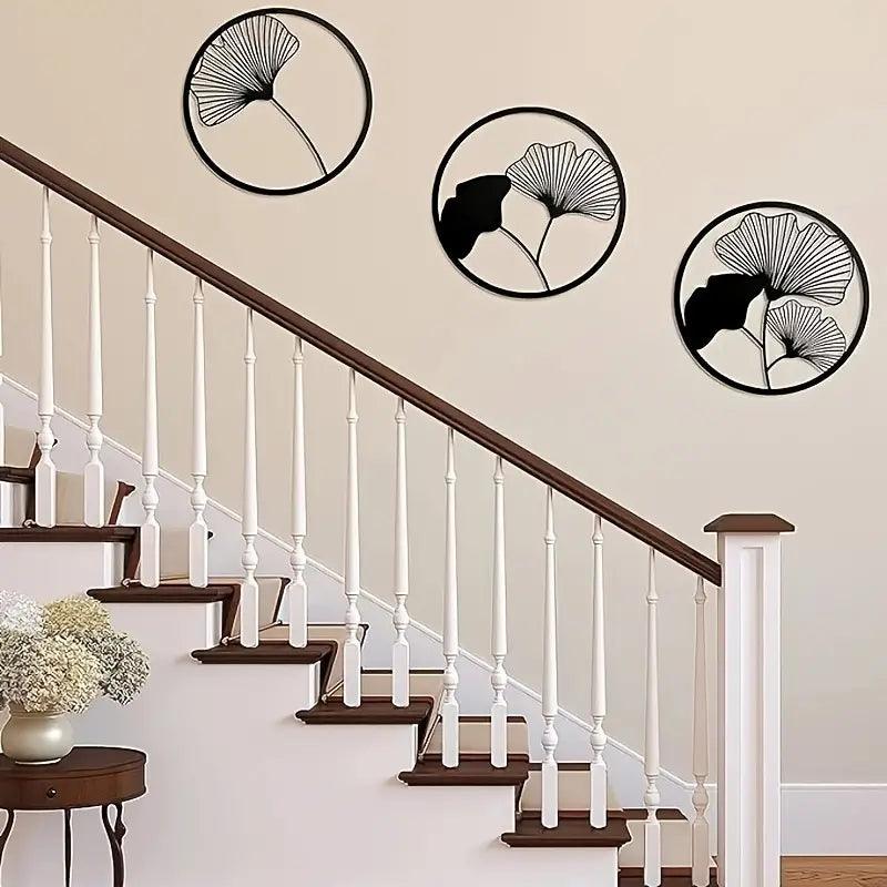 BLACK SAT OF 3 RINH WALL ART - Ouch Cart