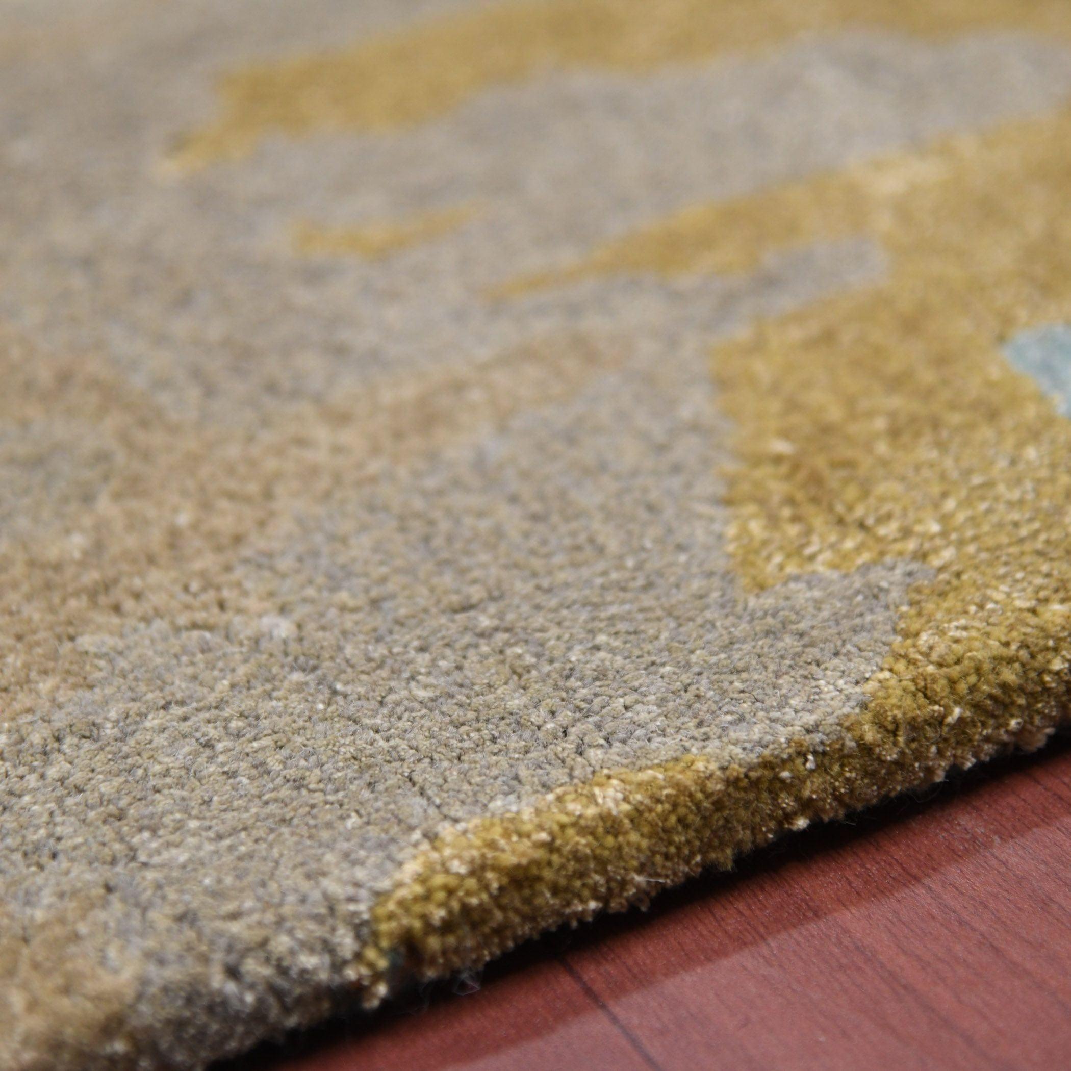 Orange Wool & Viscose Dream Scape 5x8 Feet Hand-Tufted Carpet - Rug - Ouch Cart