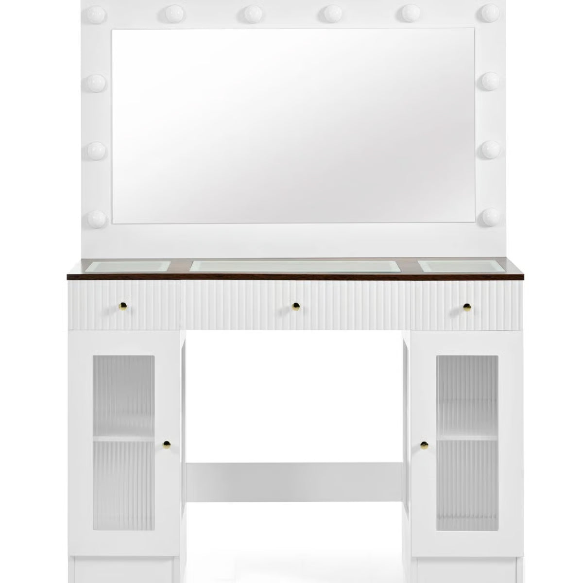 43.3''Large Dressing Table, Vanity Desk With Large Mirror And Lights 3 Colors- OUCH CART | Dressing table