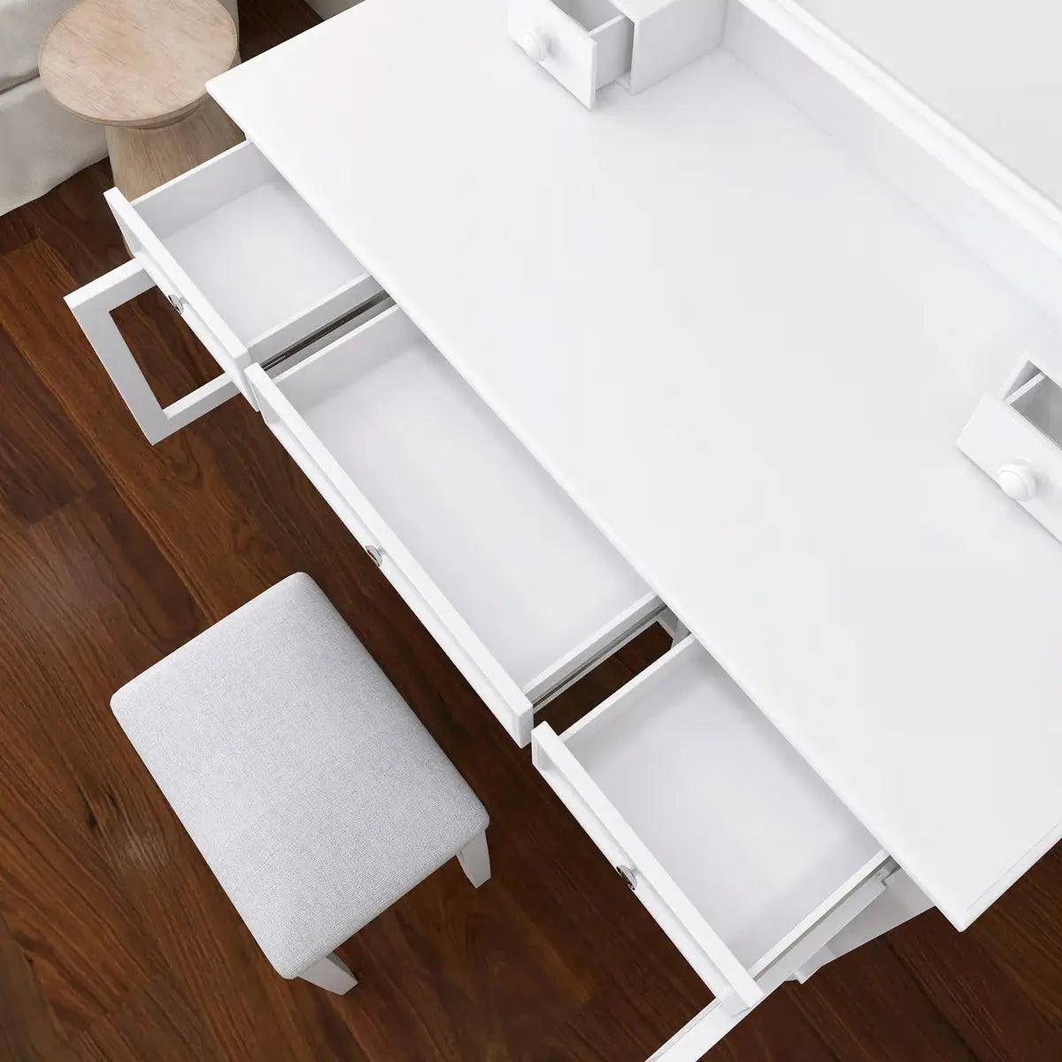 Elegant 44.4" Makeup Vanity Desk – Large Mirror & Convenient Drawer