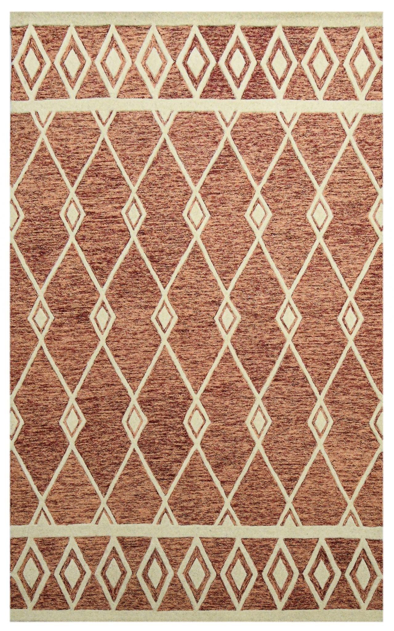 Rust Wool Vista 5x8 Feet Hand-Tufted Carpet - Rug - Ouch Cart