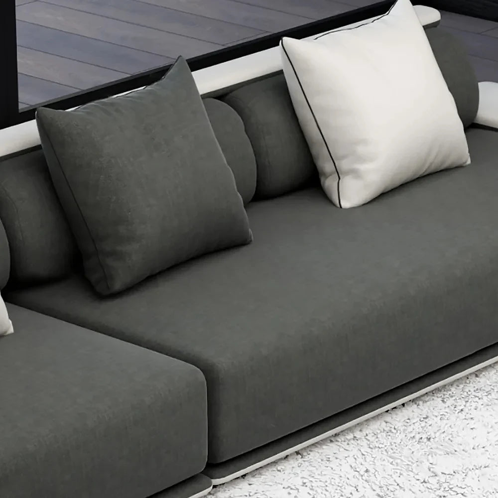 Modern L-Shaped Sectional Sofa | Luxury Upholstered Corner Couch with Cushions | Contemporary Living Room Sofa Ouch Cart