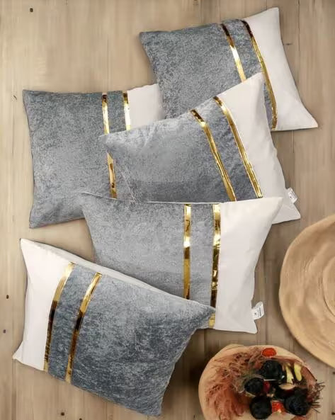 Self-Design Cushion Covers, 16 x 16 Inch, Blue, Set of 5 OUCH CART