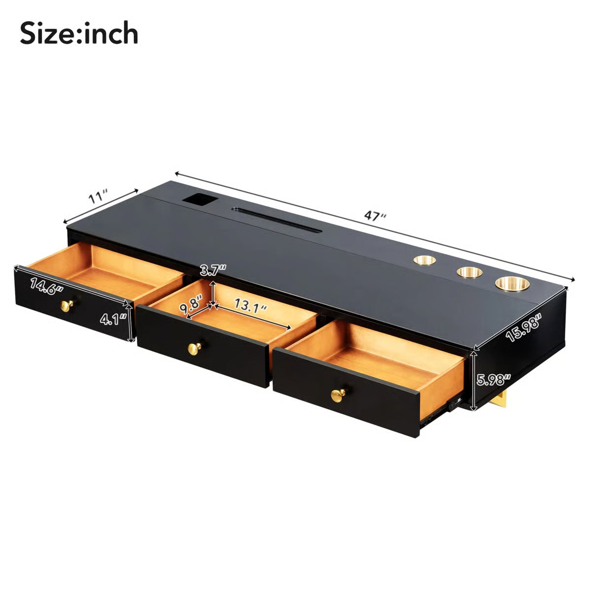 47" Floating Shelf With Drawer- OUCH CART |Dressing table