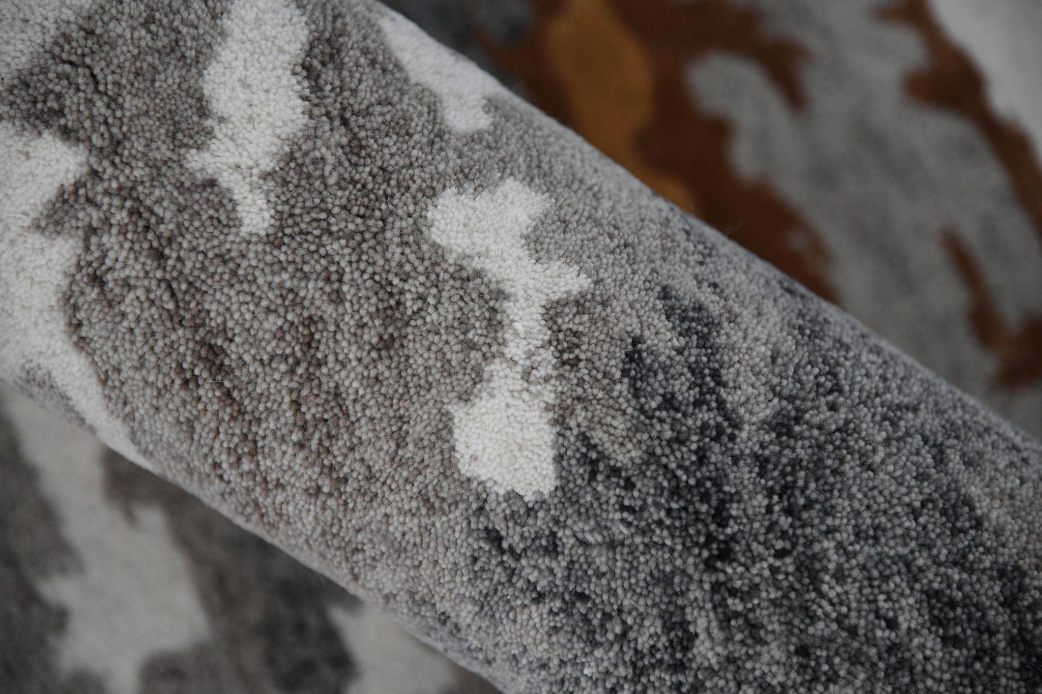 Orange Wool & Viscose Abstract 4x6 Feet Hand-Tufted Carpet - Rug - Ouch Cart