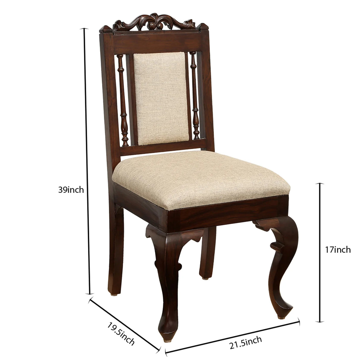 4 Seater Traditional Wooden Dining Table Set with Chairs | Glass Top Dining Table with Upholstered Seats