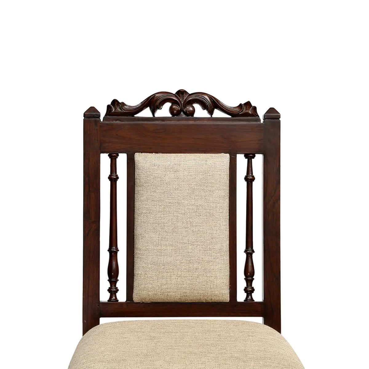 4 Seater Traditional Wooden Dining Table Set with Chairs | Glass Top Dining Table with Upholstered Seats OUCH CART