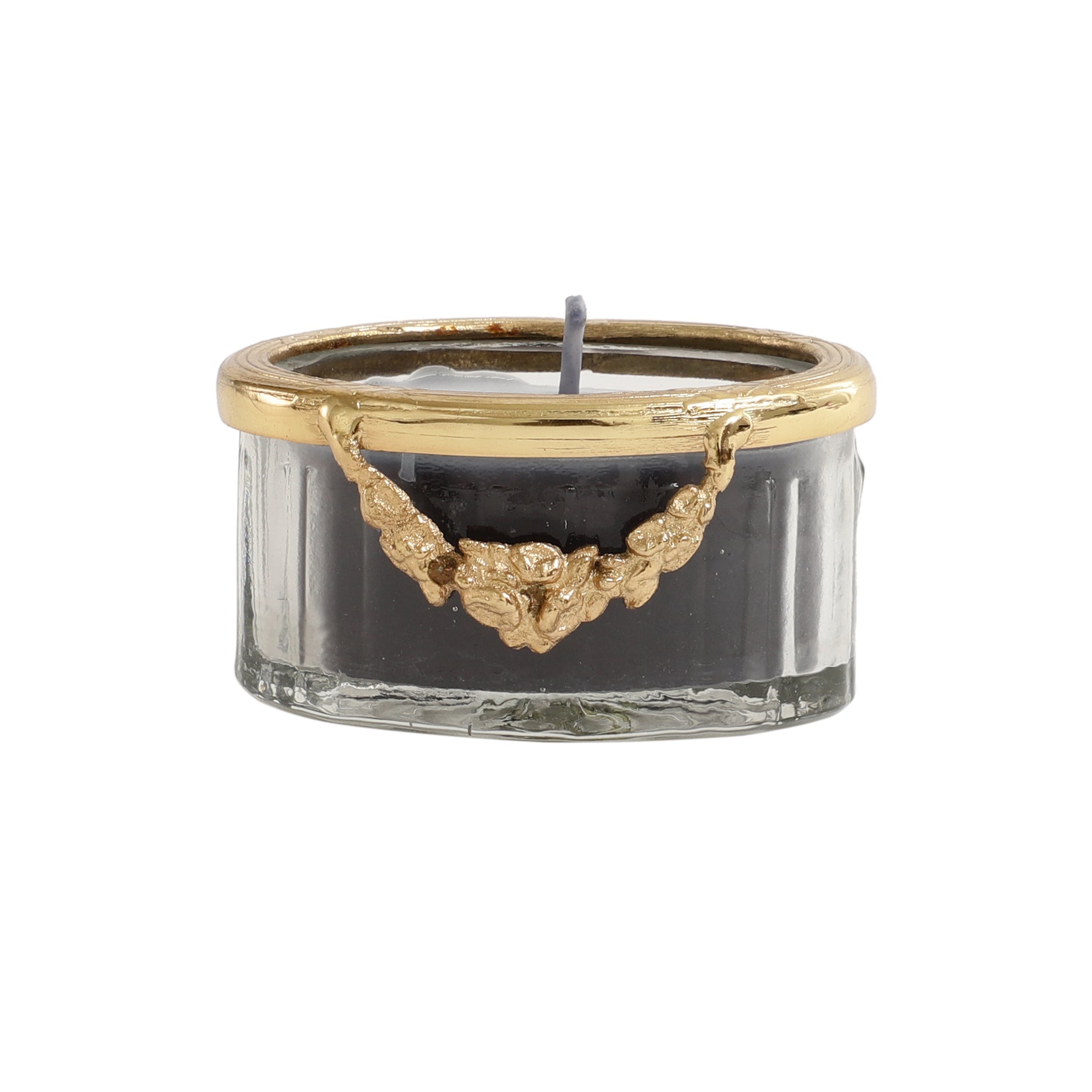 Black Velvet Scented Candle Jar With Golden Ring - OUCHCART