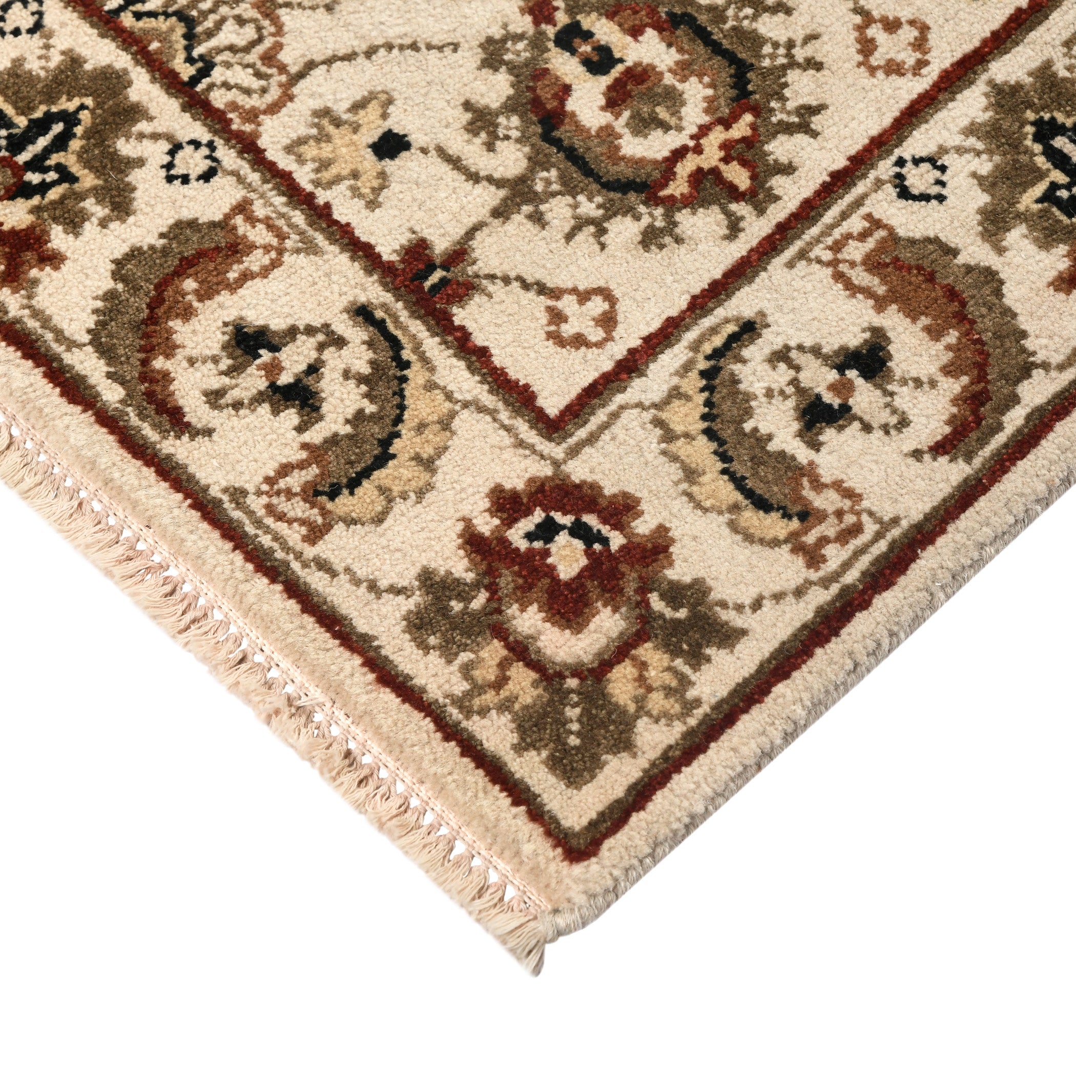 Luxor Classic Pattern Hand Knotted Rectangle Anti-Skid Designer Carpet, Prayer Rug For Office Cabins, Small Living Spaces - 2'X3'